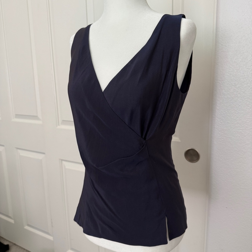 Emporio Armani Black Sleeveless Wrap-Style V-Neck Top
